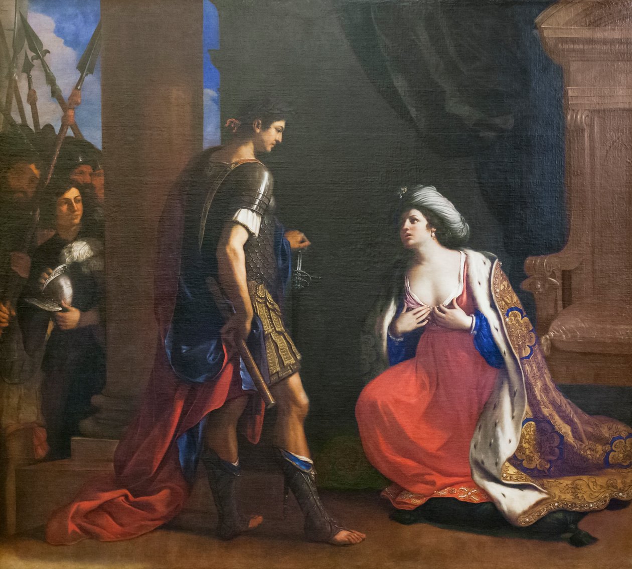 Cleopatra före Octavianus av Guercino (1591 1666)
