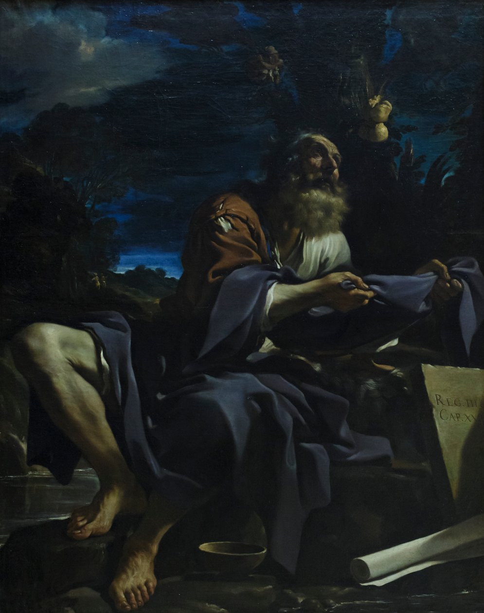 Elias matad av korpar av Guercino (1591 1666)