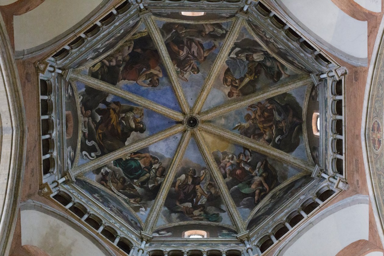 Fresker av kupolen i katedralen i Piacenza (fresker) av Guercino (1591-1666)