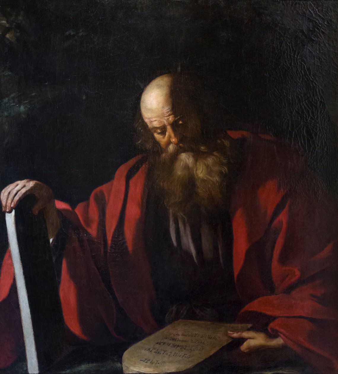 Moses med lagens tabeller av Guercino (1591 1666)