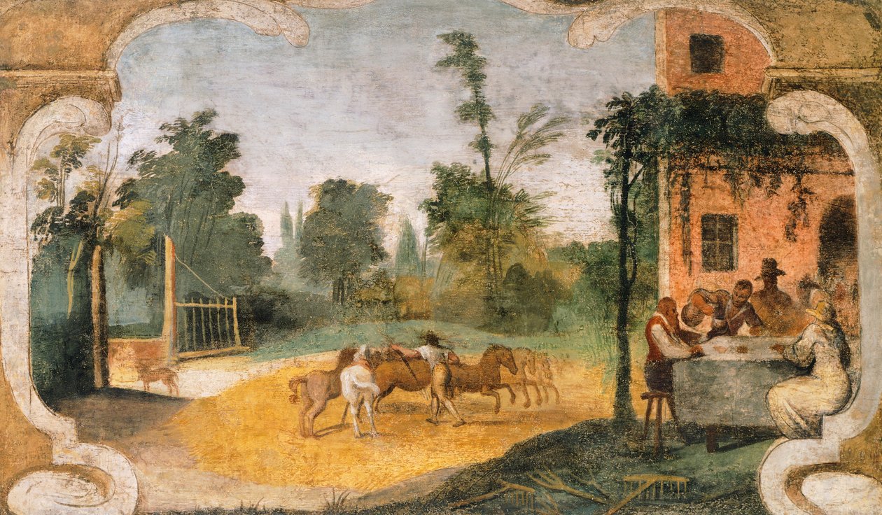 Tröskningen, av Giovanni Francesco Barbieri känd som Guercino (1591-1666). av Guercino