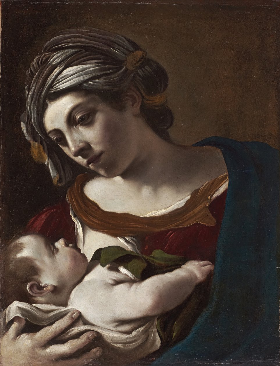 Jungfru och barn av Guercino (1591-1666)