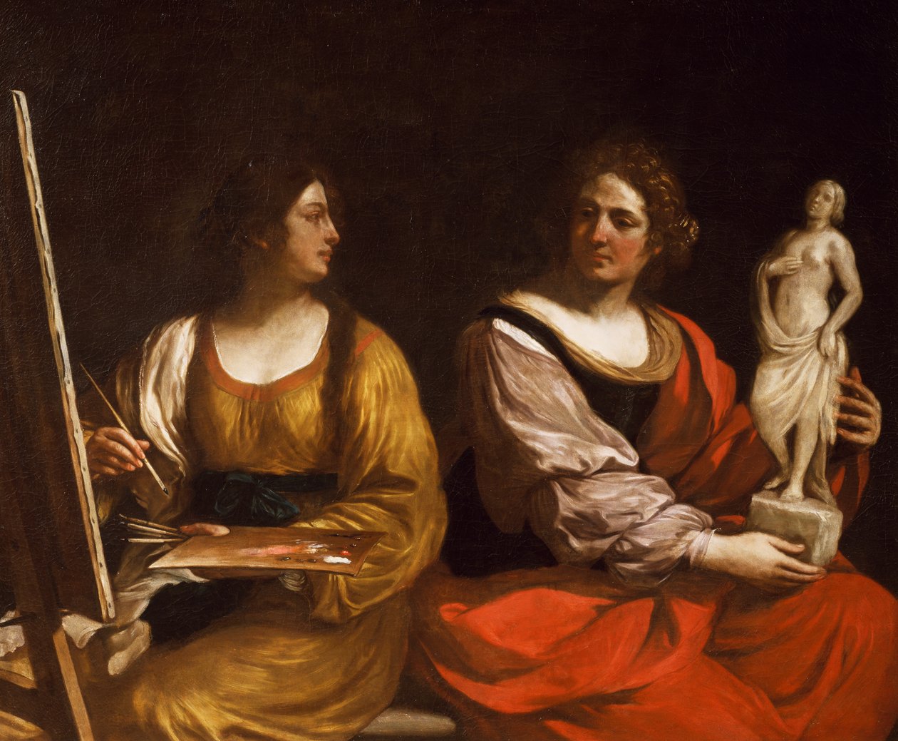 Allegory of Painting and Sculpture, av Giovanni Francesco Barbieri, känd som Guercino av Guercino