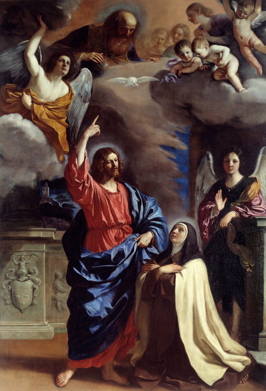 Kristus visar sig för den heliga Therese Målning av Giovanni Francesco Barbieri dit Il Guercino (The Guerchin av Guercino