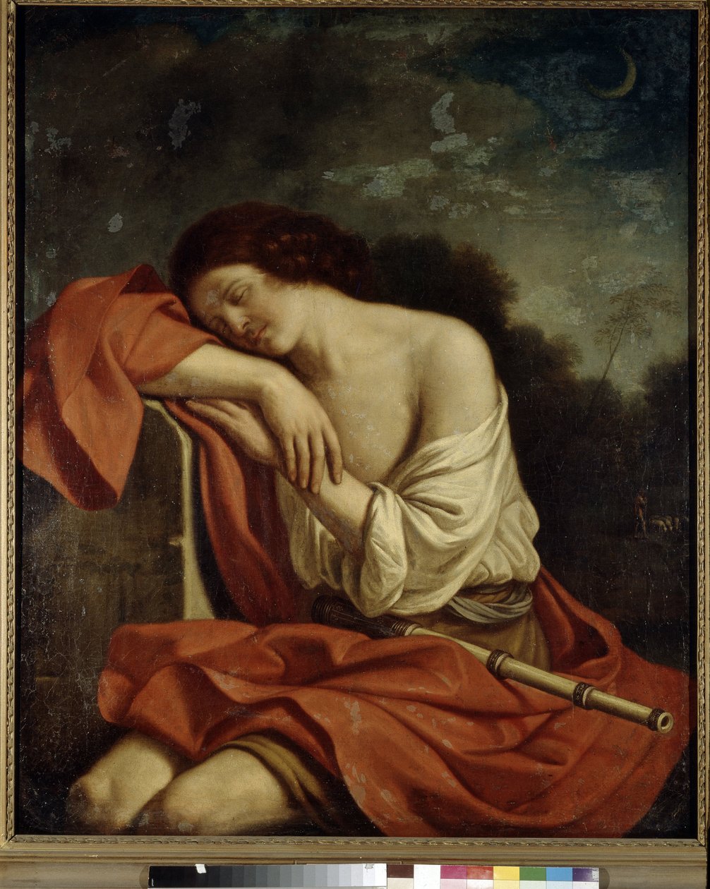 Sova Endymion. Målning av Giovanni Francesco Barbieri känd som Guercino eller Le Guerchin (1591-1666), olja på duk. italiensk konst av Guercino