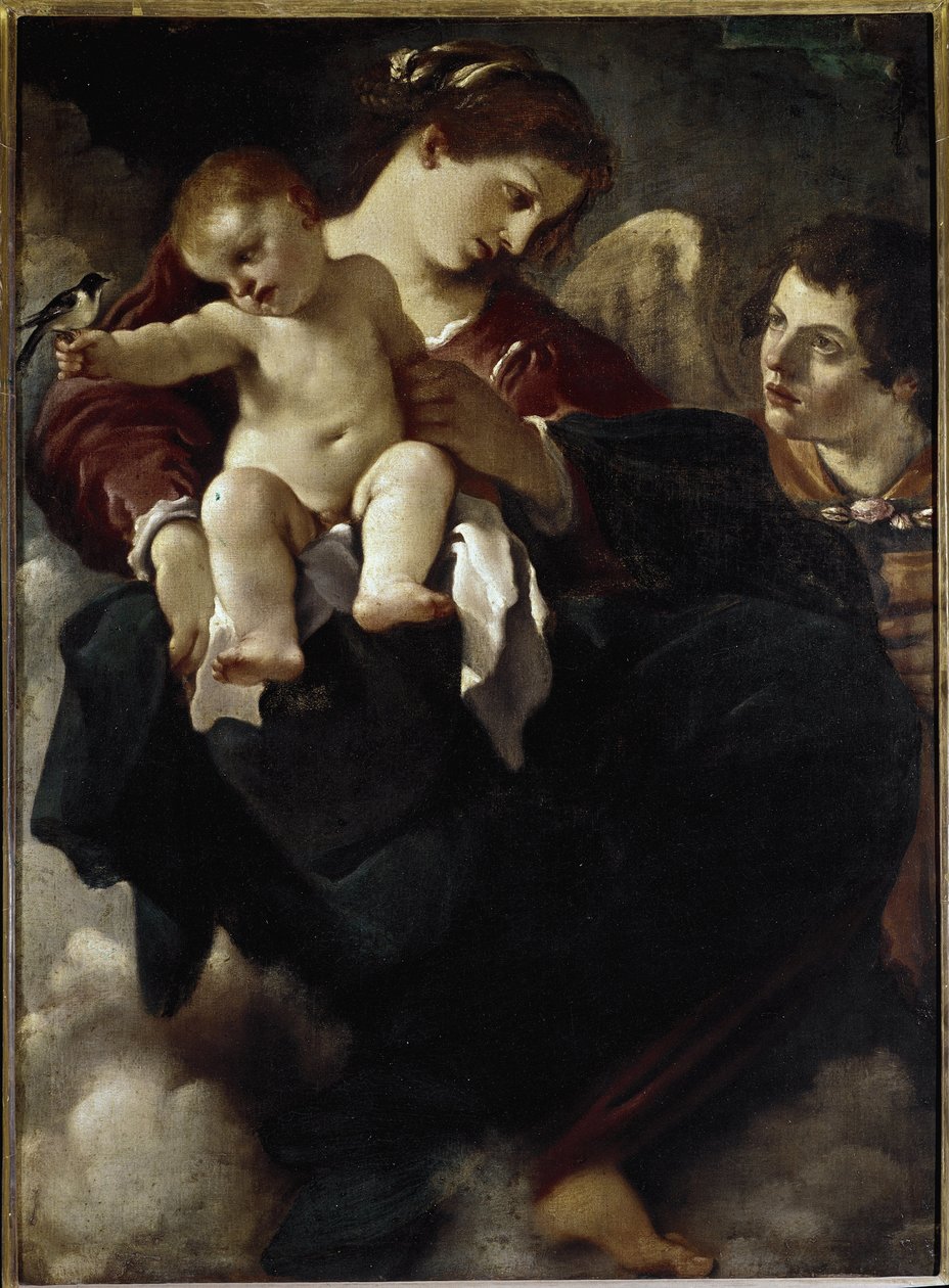 Our Lady of the Swallow - Olja på duk av Guercino