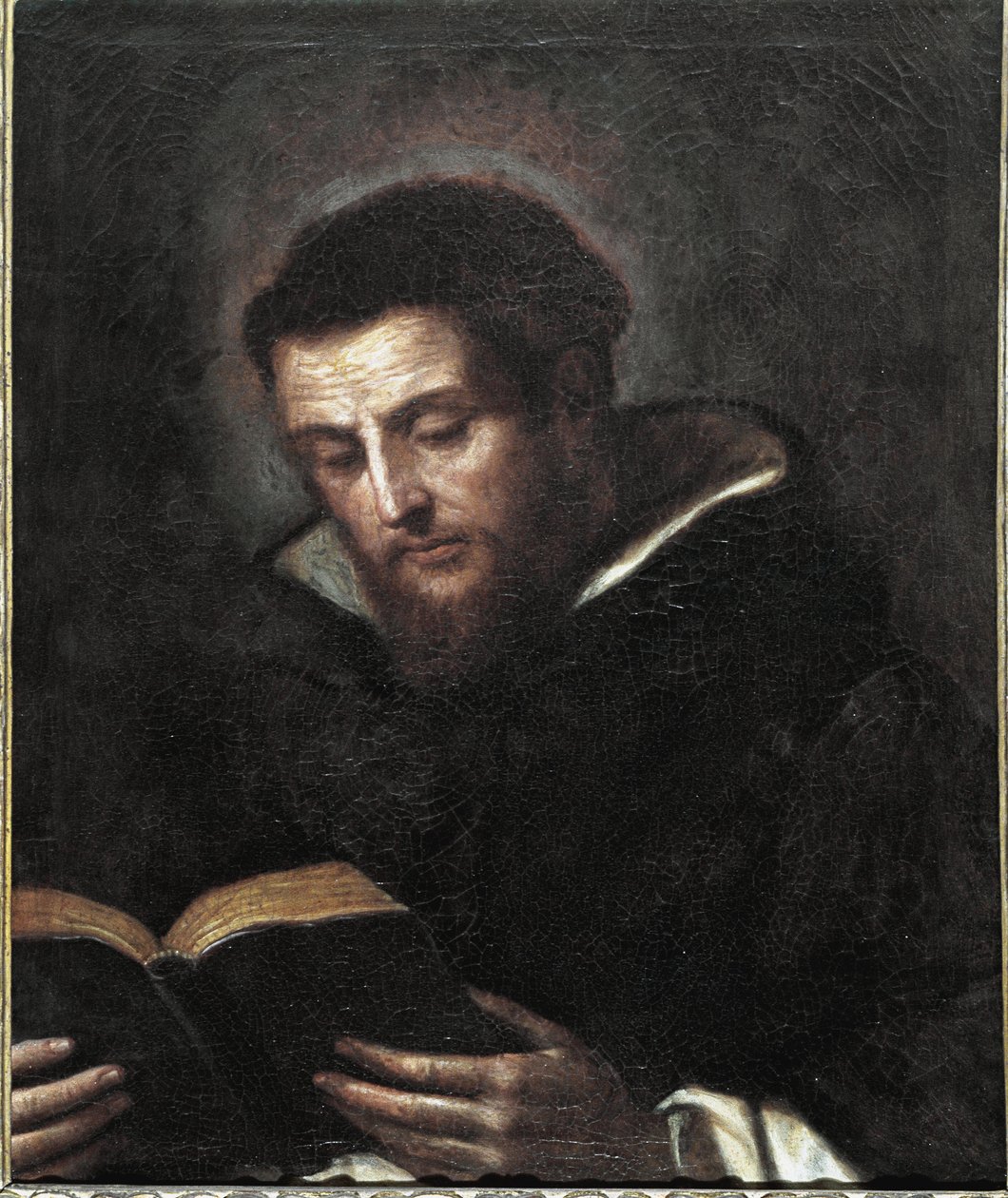 St Dominic (olja på duk av Guercino