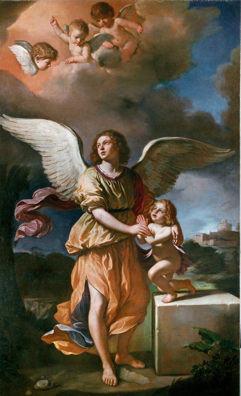 Skyddsängeln (olja på duk av Guercino