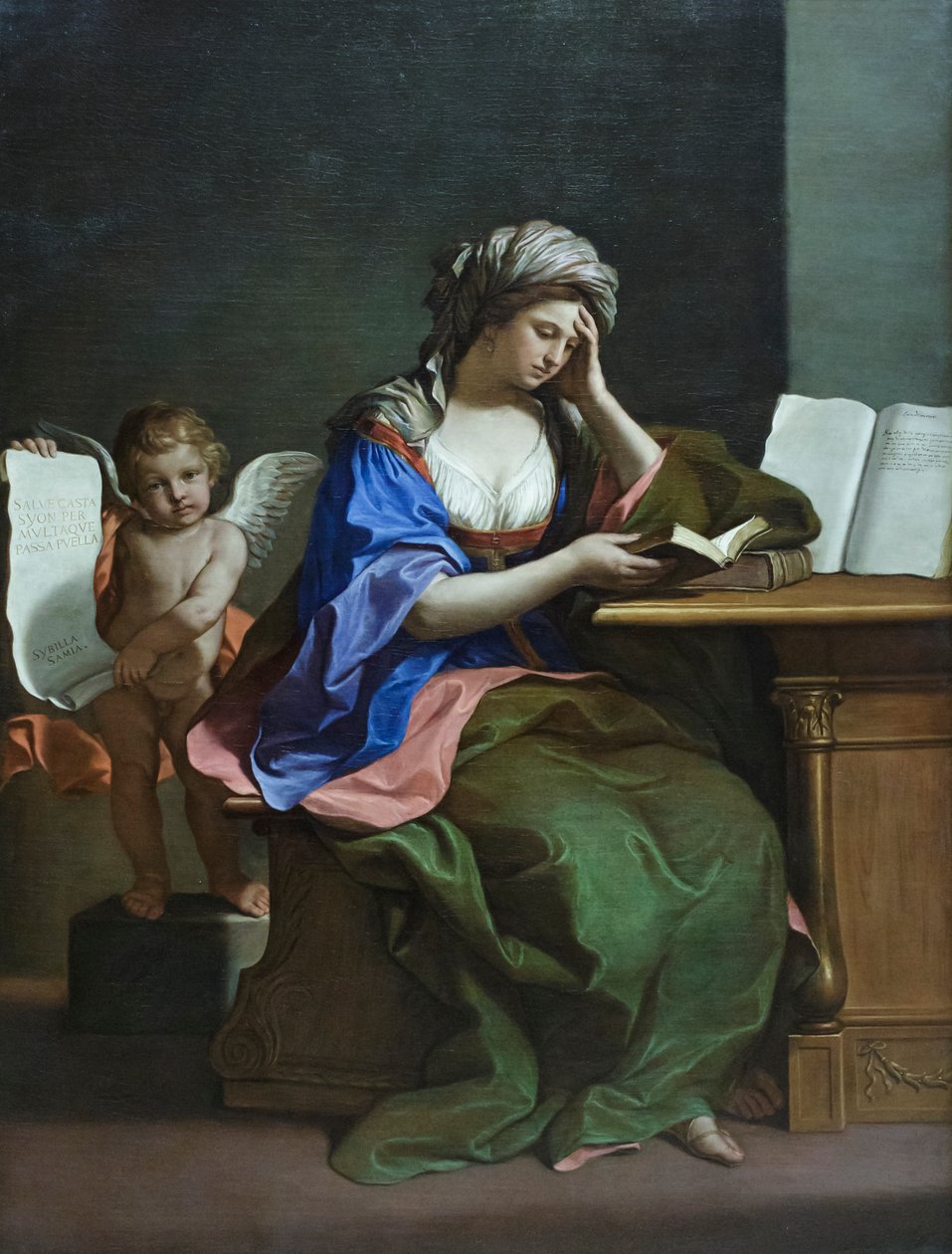 Den samiska sibyllan med en putto av Guercino (1591 1666)