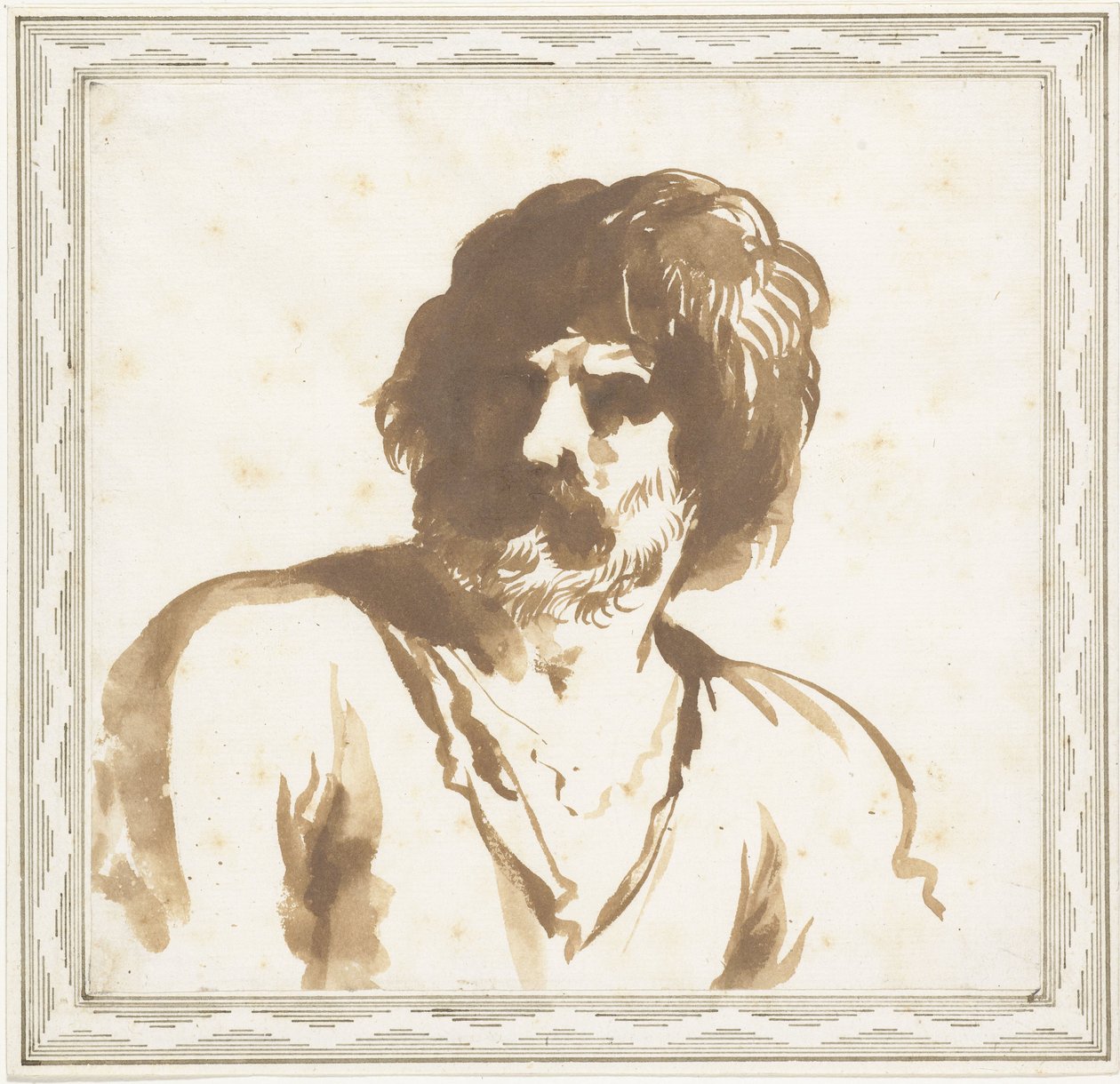Byst av en man av Guercino (attributed to)