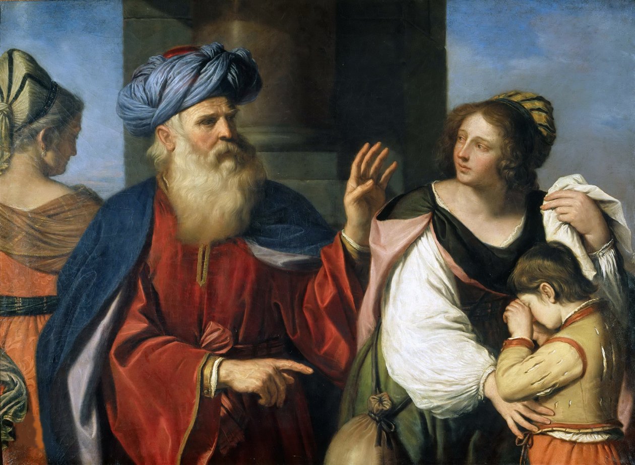 Abraham kastar ut Hagar och Ismael, 1657. av Guercino