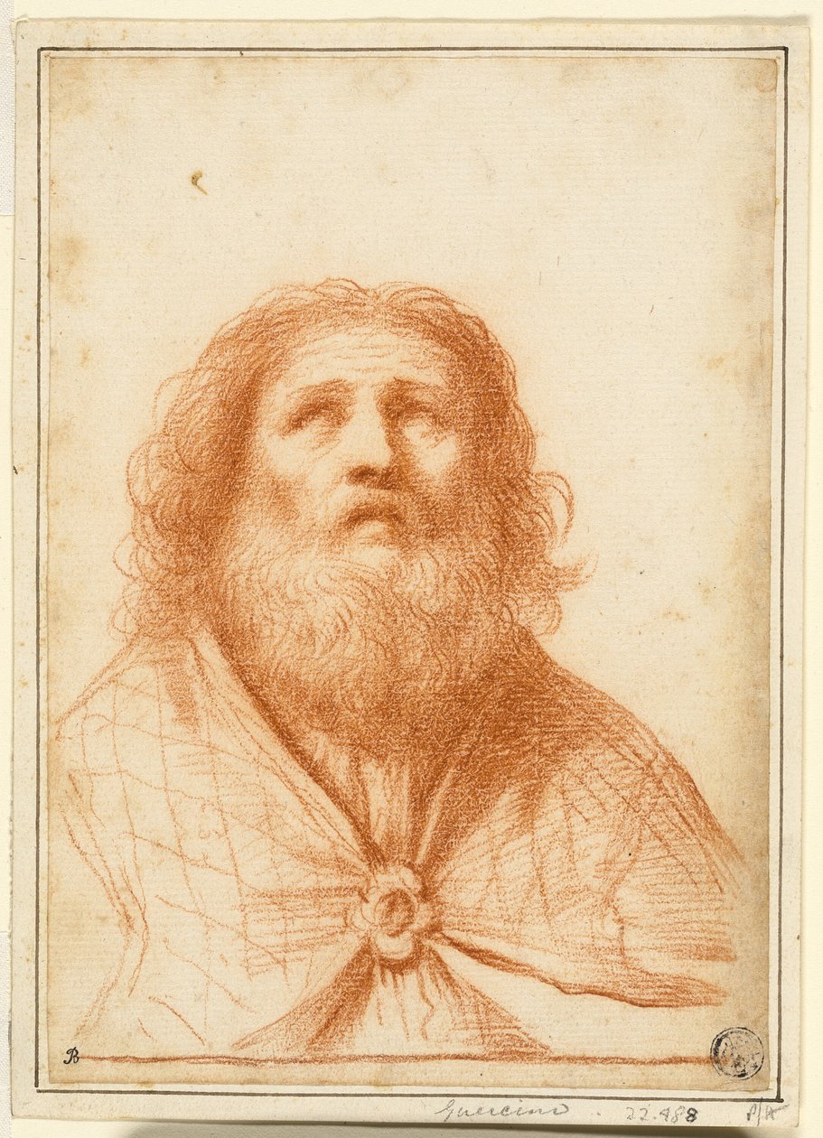 Byst av helgon eller överstepräst av Guercino