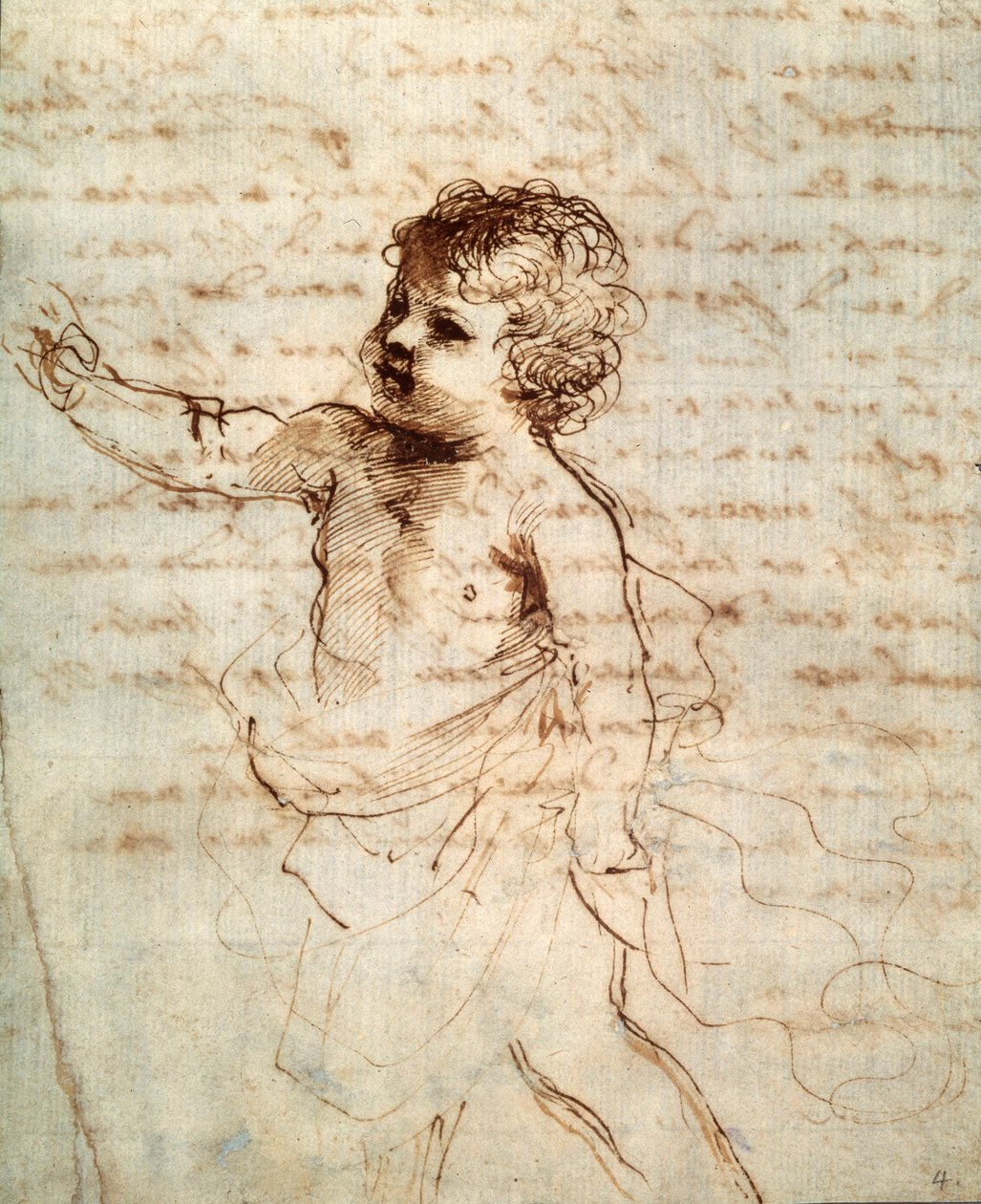 Barnfigur i draperi, 1600-tal av Guercino