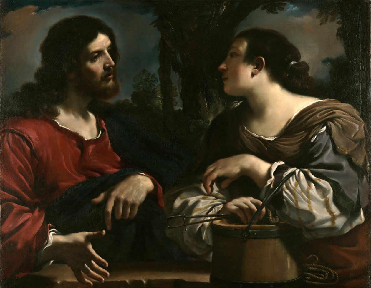 Kristus och den samaritanska kvinnan vid Jacobs brunn av Guercino