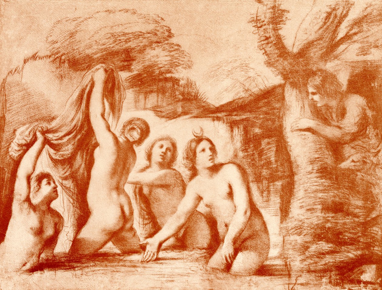 Diana och Actaeon av Guercino