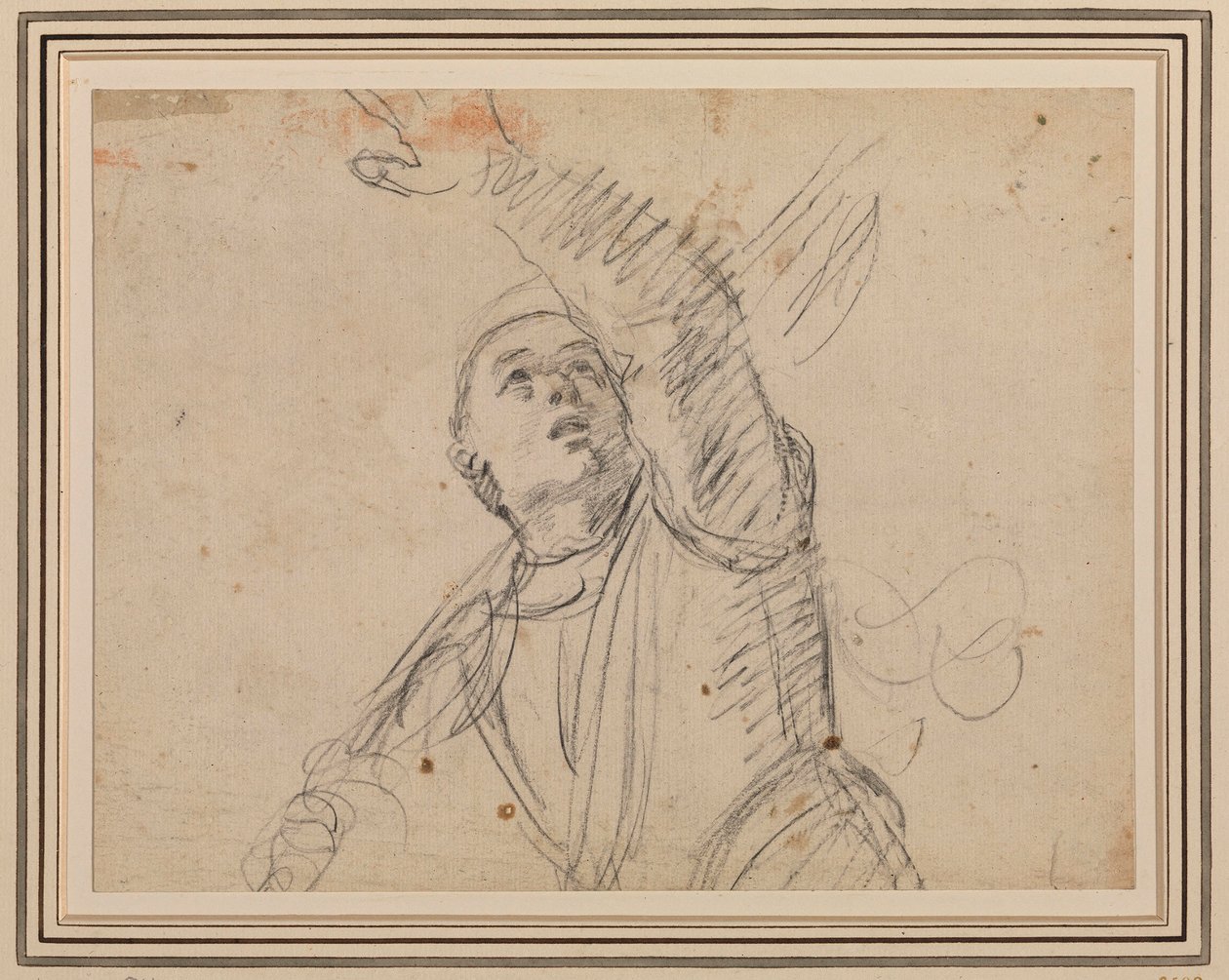 Guercino - En soldat, efter soldaten i An. Carraccis uppståndelse, Maisons-Lafitte, RCIN 902599 av Guercino