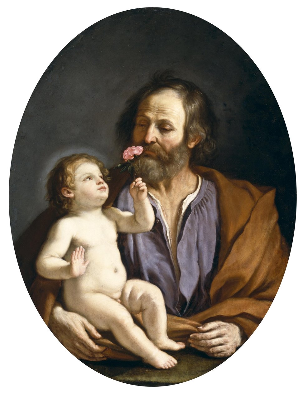 Guercino - Sankt Josef med Jesusbarnet, ca 1637 av Guercino