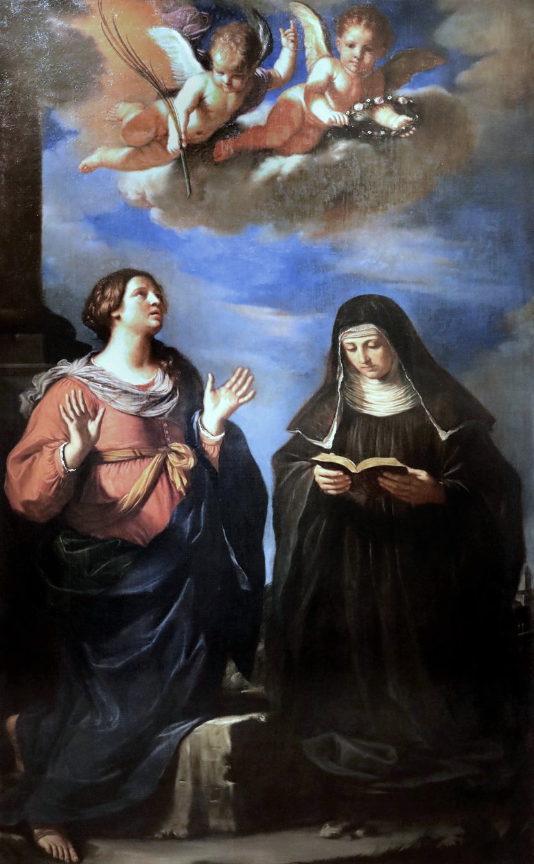 Guercino - Helgonen Gertrude och Lucrezia. 1645 av Guercino