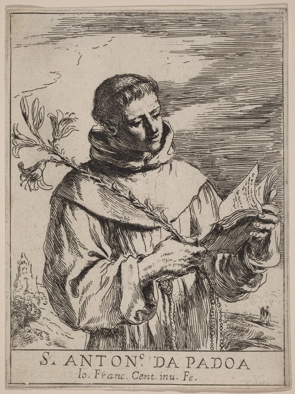 Sankt Antonius av Padua av Guercino