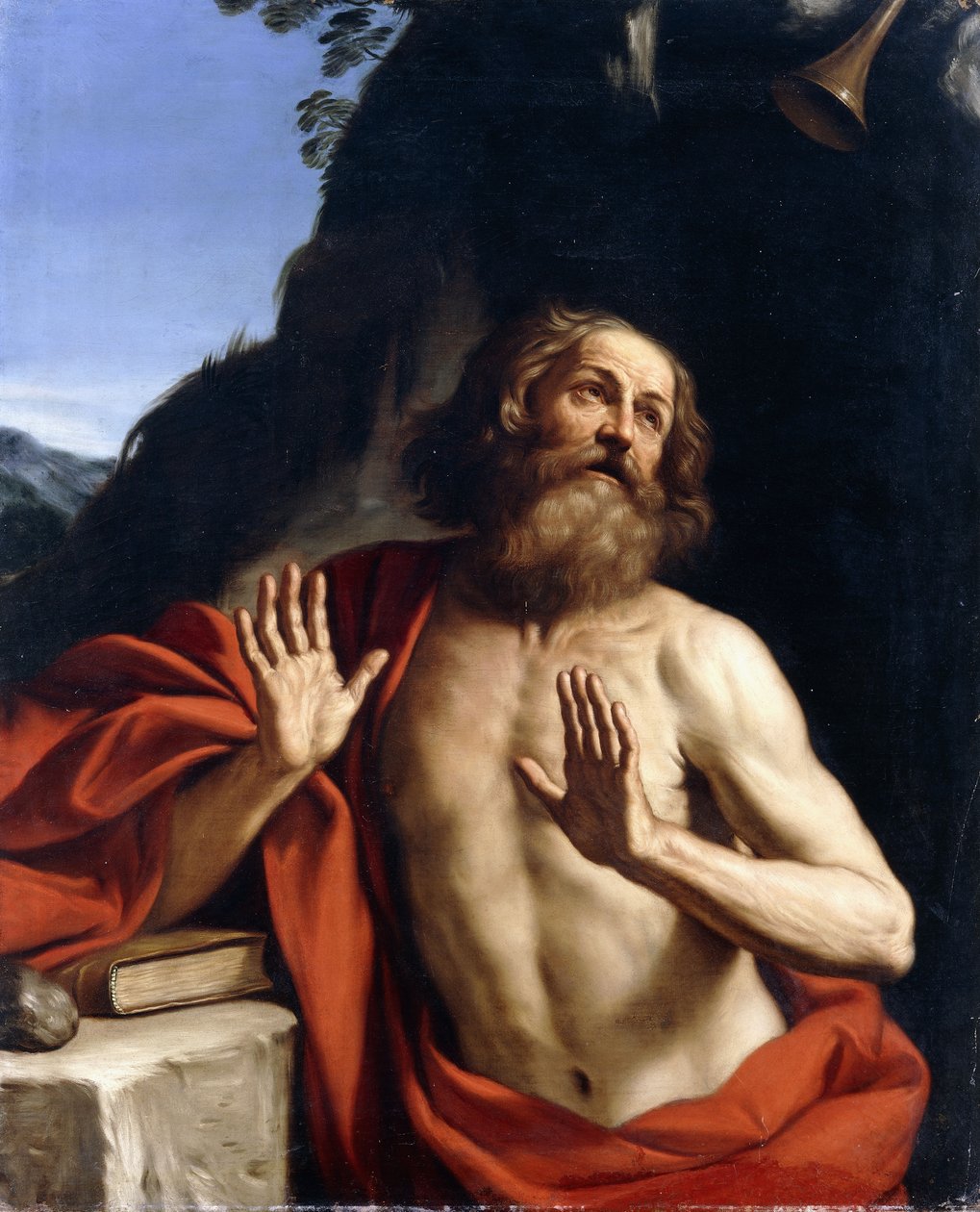 Saint Hieronymus i vildmarken, av Guercino