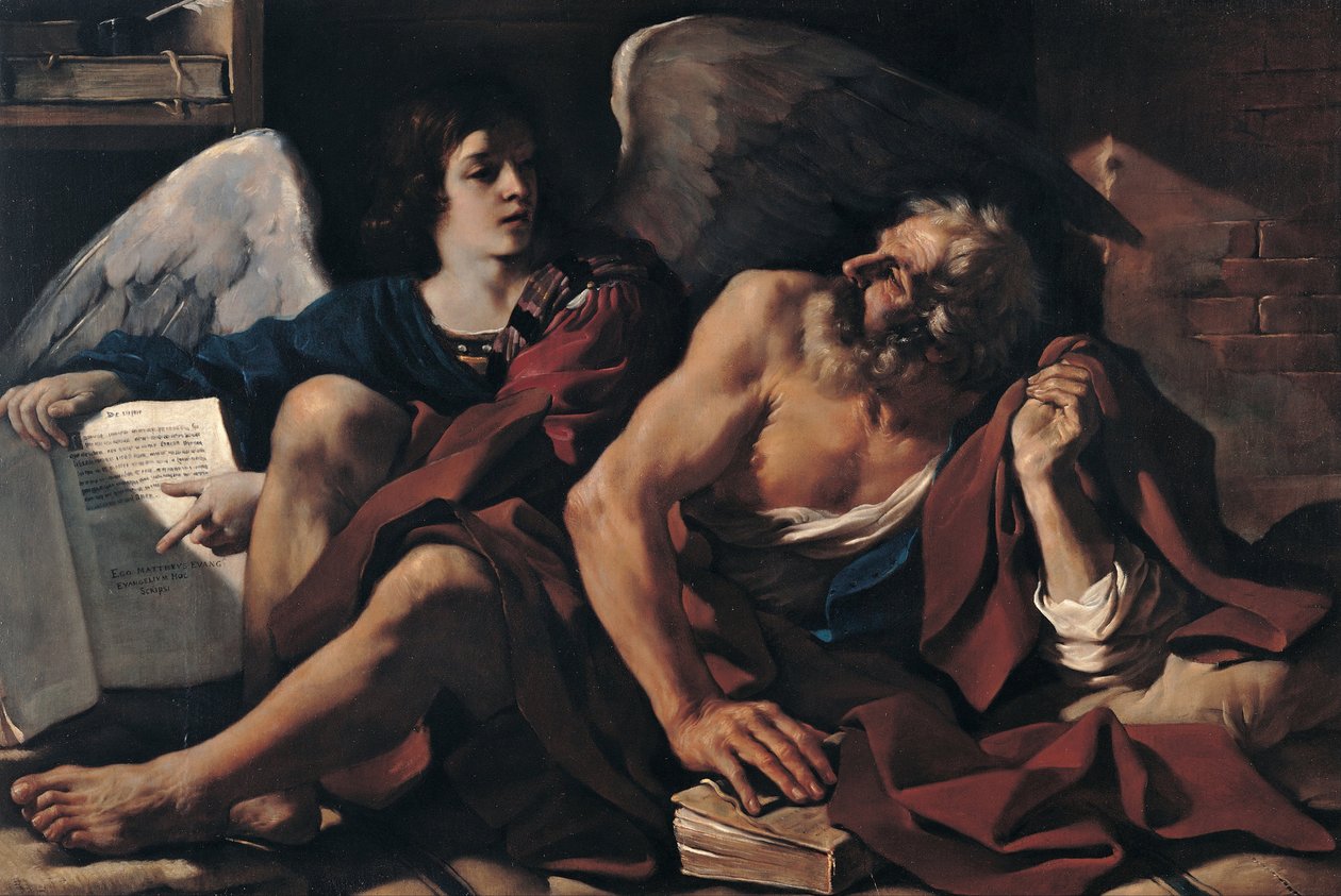 Sankt Matteus och ängeln av Guercino