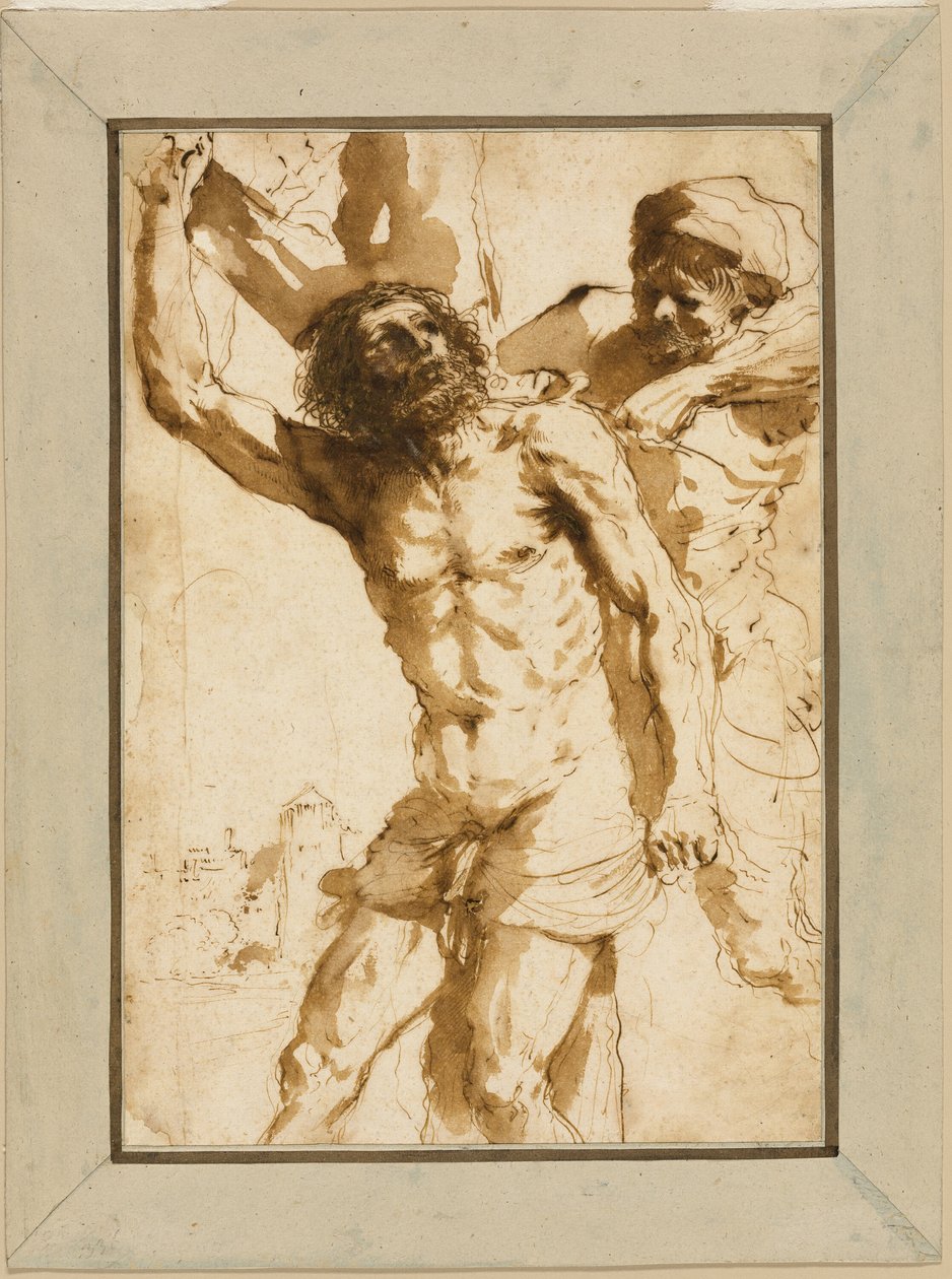 Studie för "The Martyrdom of Saint Bartholomew" av Guercino