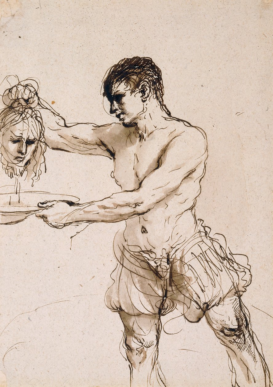 Bödeln som håller huvudet av Johannes Döparen, c.1637 av Guercino