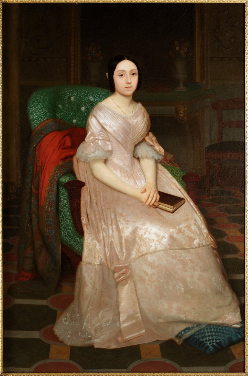Porträtt av markisin Emilia Negrone Centurione, Genesis noble målning av Giuseppe Frascheri (1809-1886) av Guglielmo Castoldi