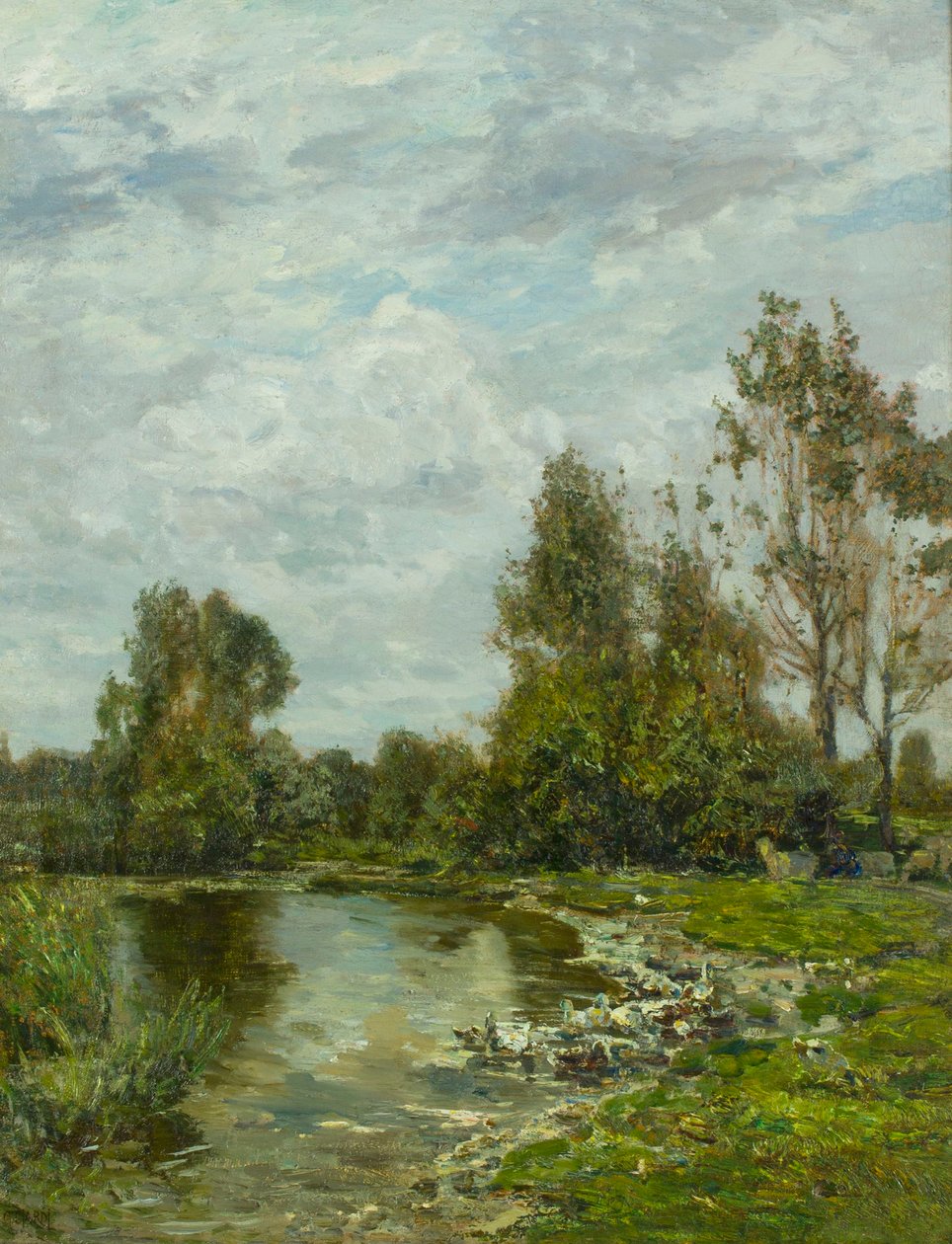 Längs floden Sile, 1880-talet. av Guglielmo Ciardi