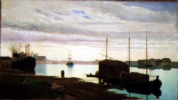 Giudecca-kanalen, Venedig av Guglielmo Ciardi