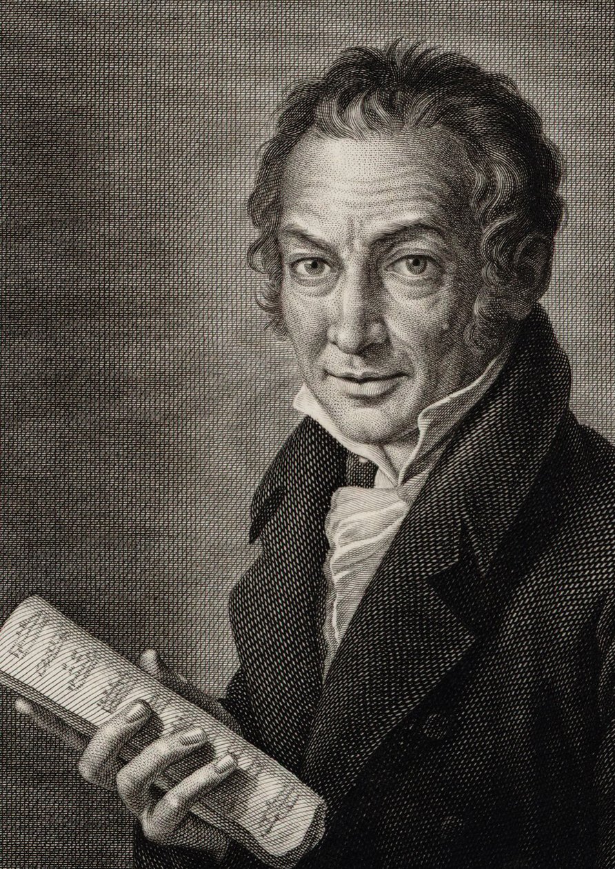 Porträtt av kompositören Nicola Antonio Zingarelli 1752-1837, 1816. av Guglielmo Morghen
