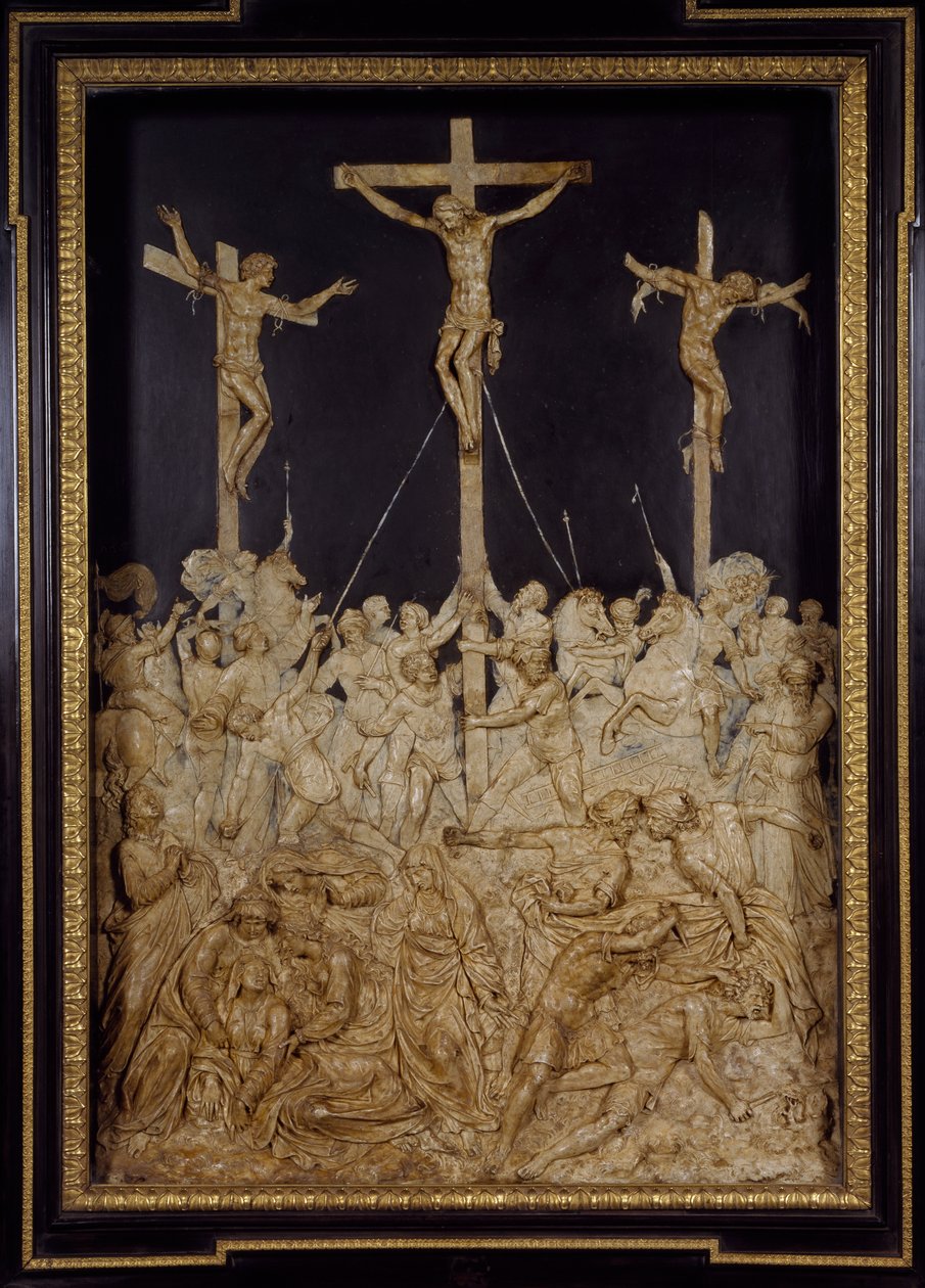Korsfästelse, tillskriven Guglielmo della Porta (1515-1577), vaxrelief, Italien av Guglielmo della Porta