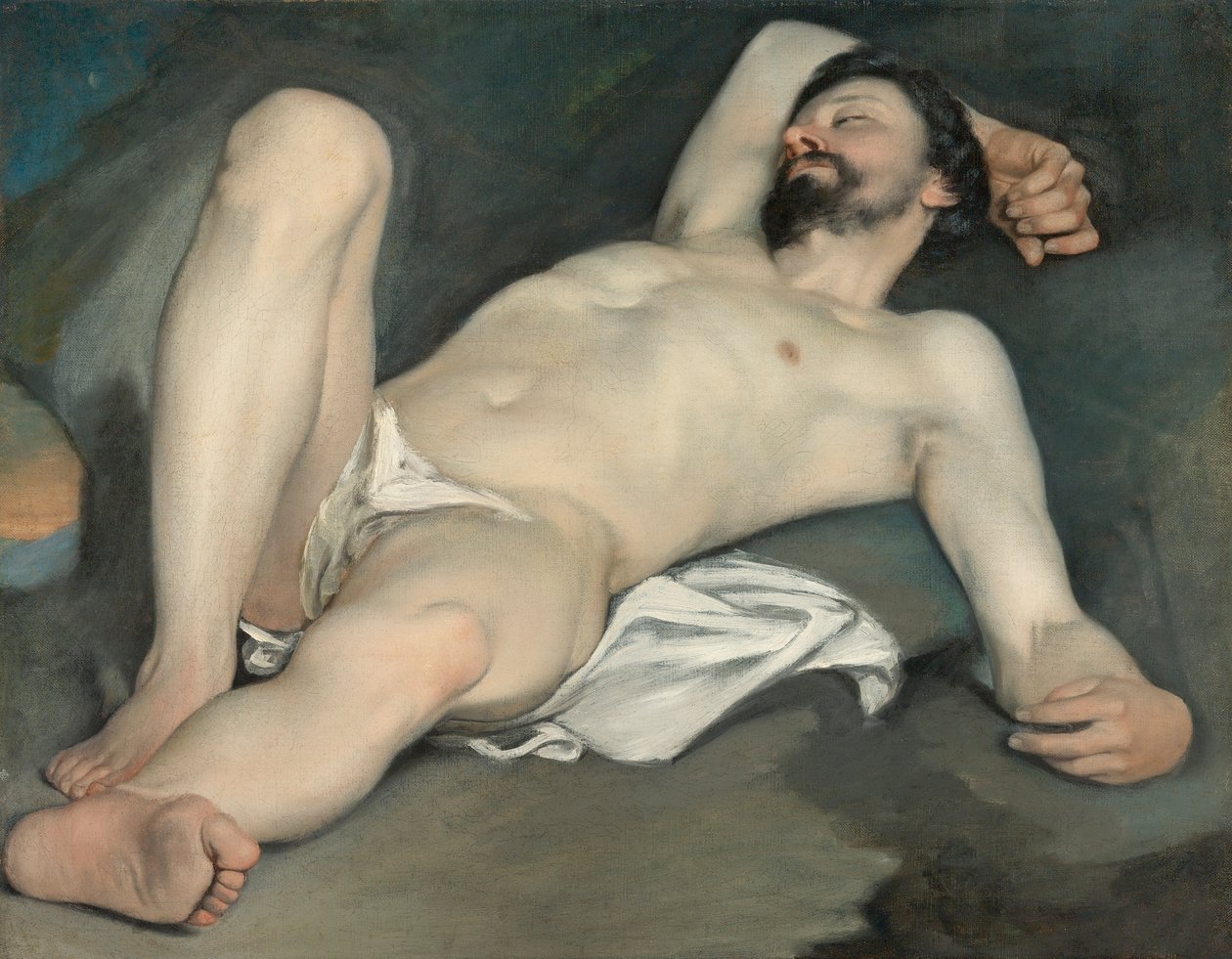 Reclining male nude av Guido Cagnacci