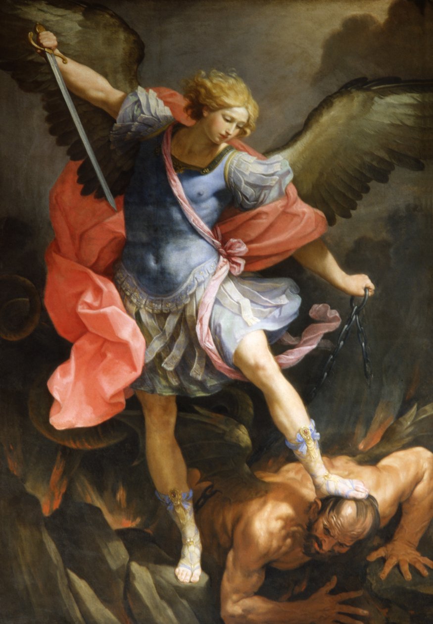 Ärkeängeln Mikael besegrar Satan, ca 1636 av Guido Reni