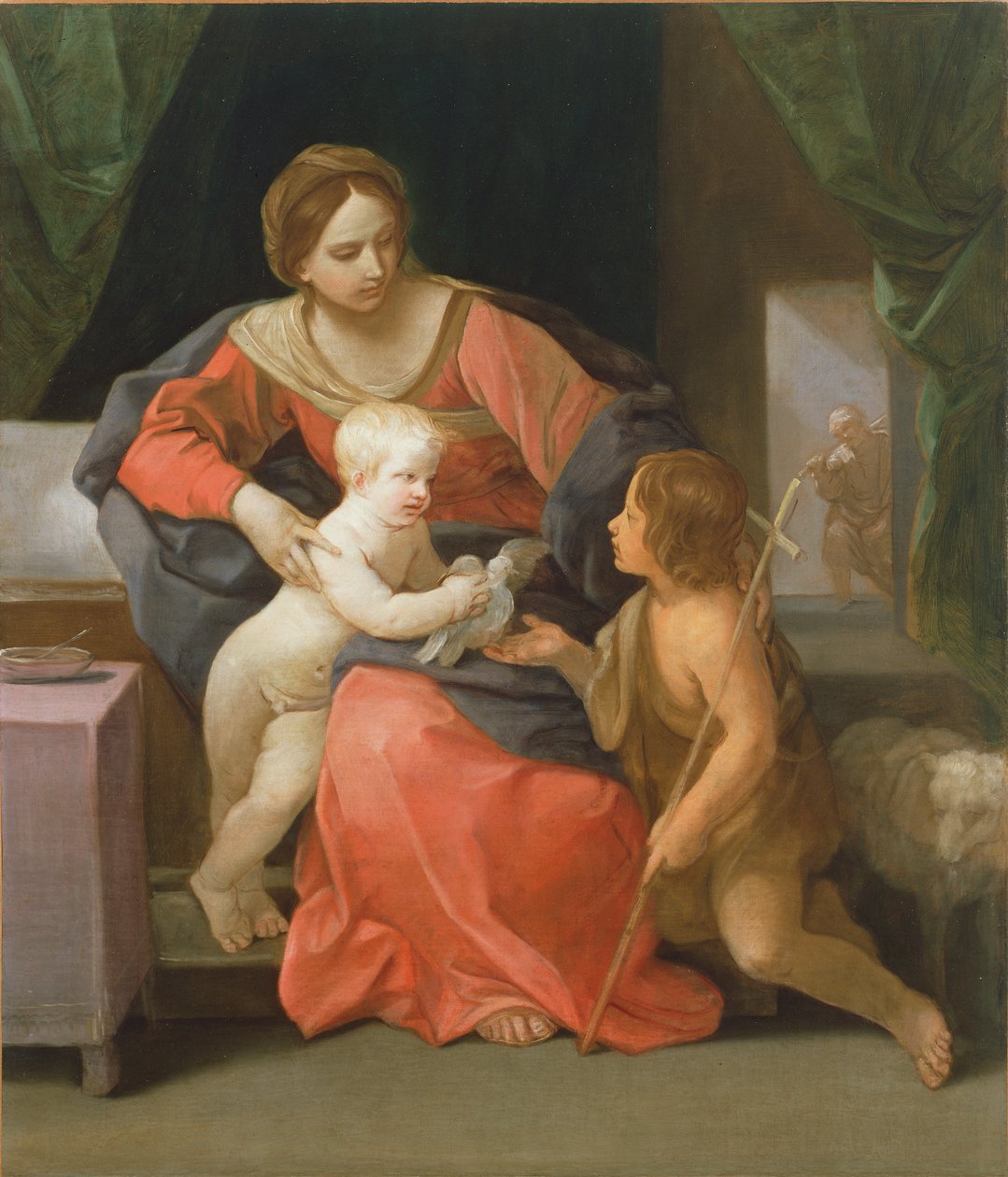 Madonna och barn med Johannes Döparen, 1640-1642 av Guido Reni