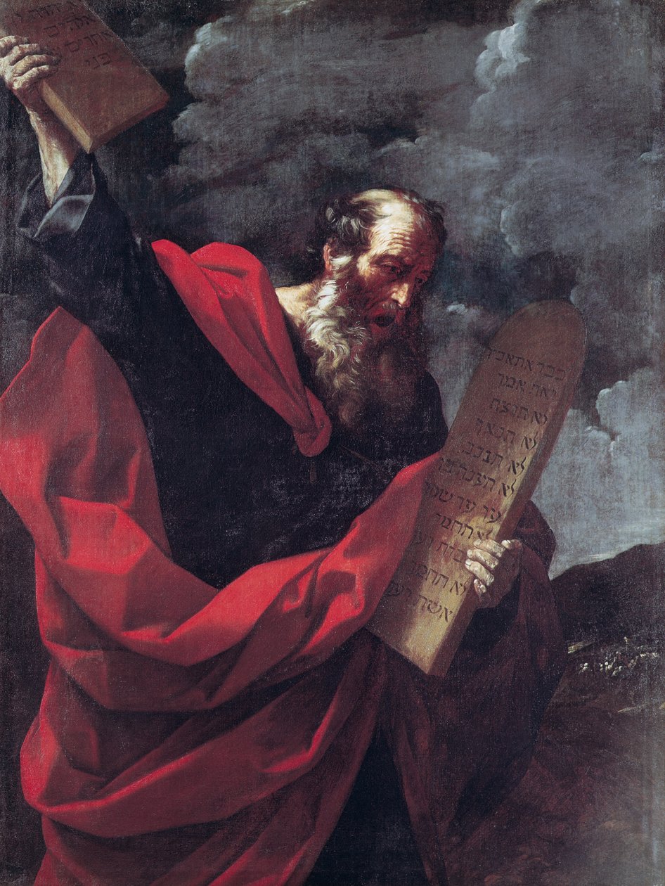 Moses med lovens tavler swed av Guido Reni
