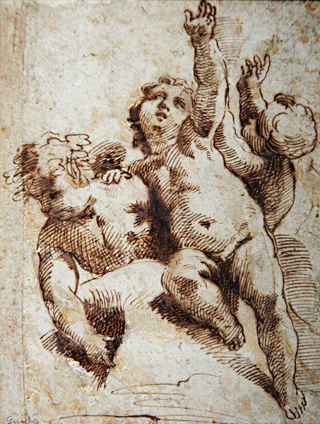 Keruber, ca 1620 (penna på papper) av Guido (attr. to) Reni