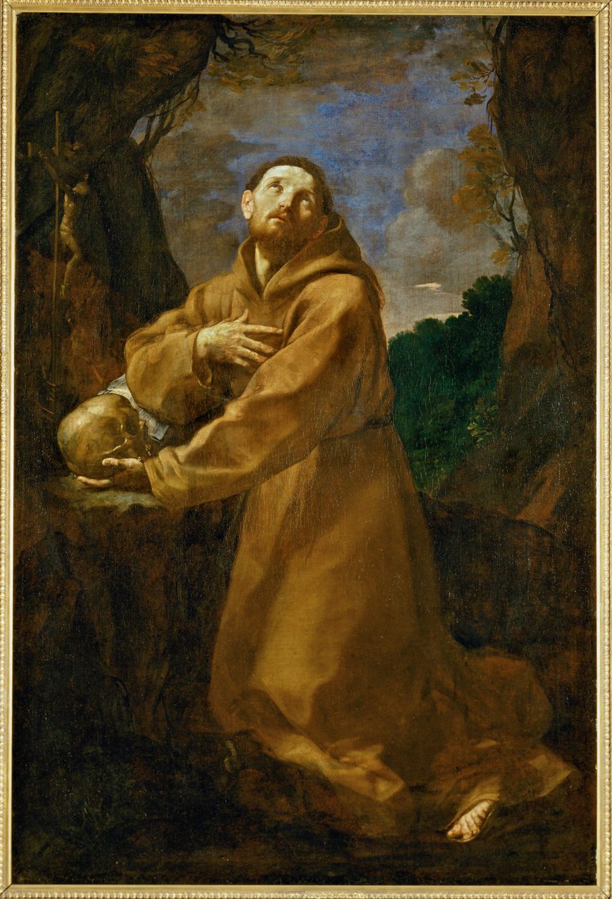 Sankt Franciskus Assisi i meditation ... av Guido (follower of) Reni