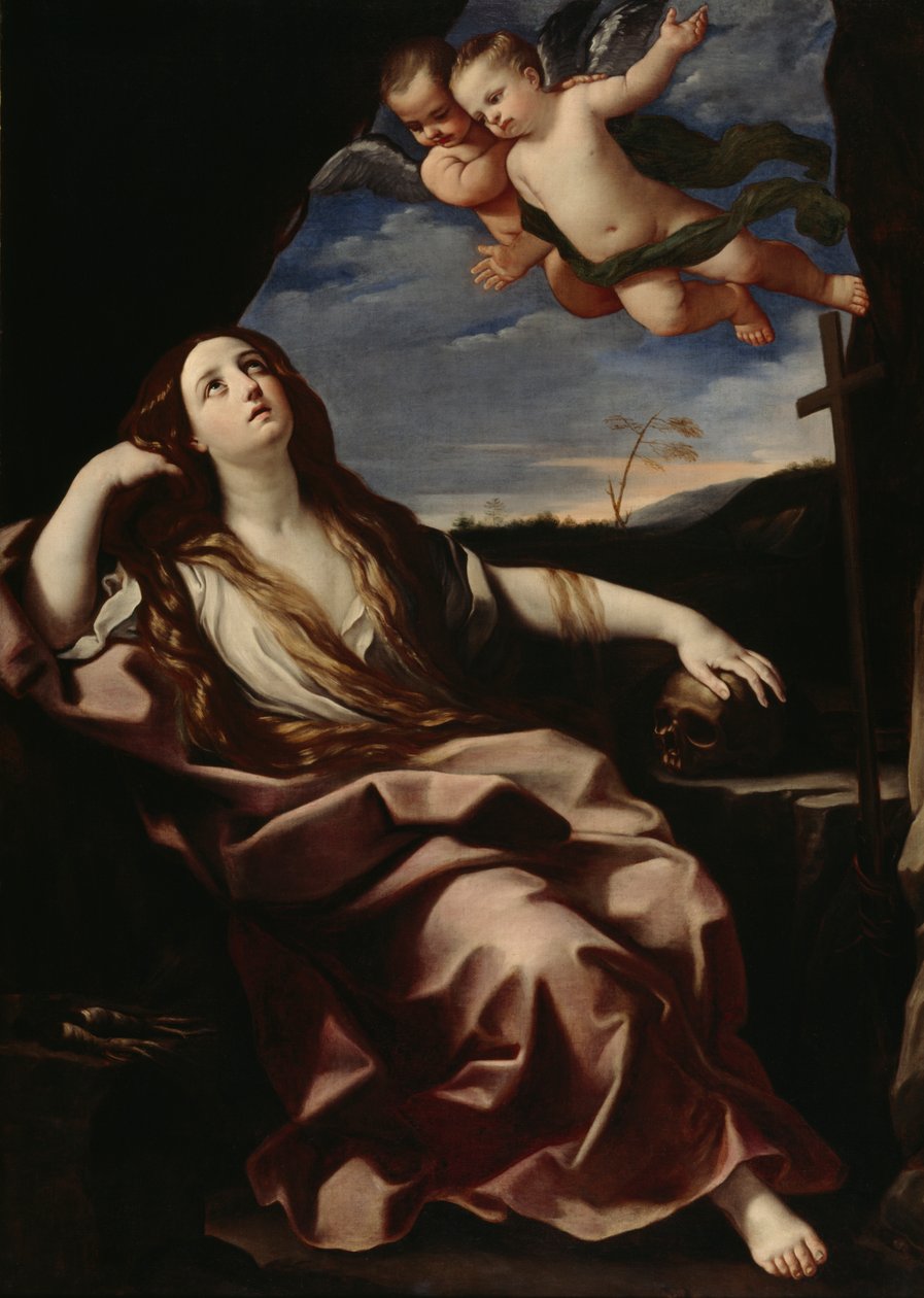 St. Maria Magdalena (olja på duk) av Guido (follower of) Reni