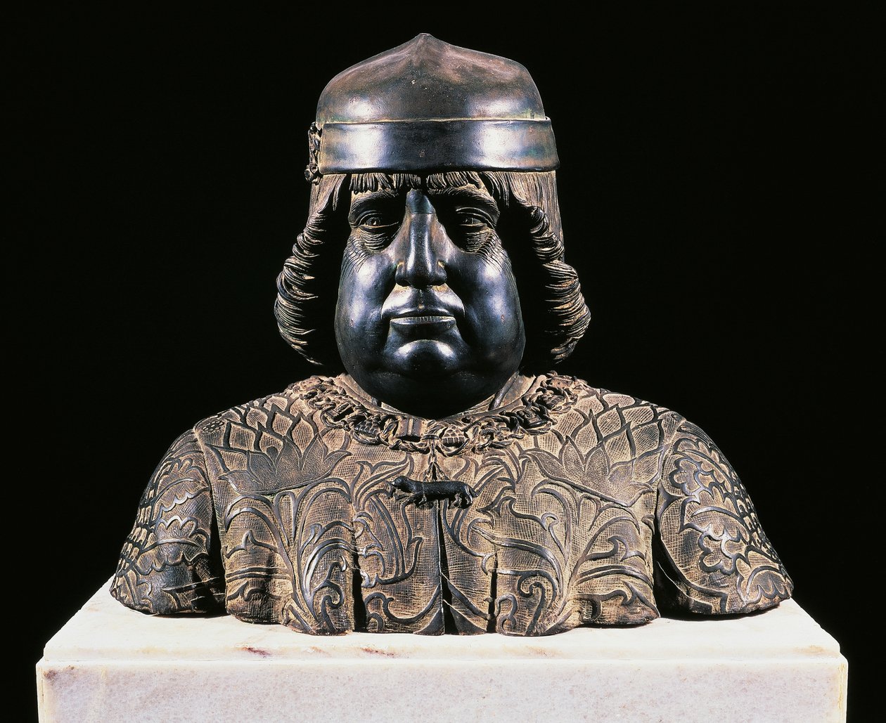 Byst av Alfonso av Aragon, ca 1490, av Guido Mazzoni (ca 1450-1518), bronsskulptur, höjd 42 cm, Italien av Guido Mazzoni