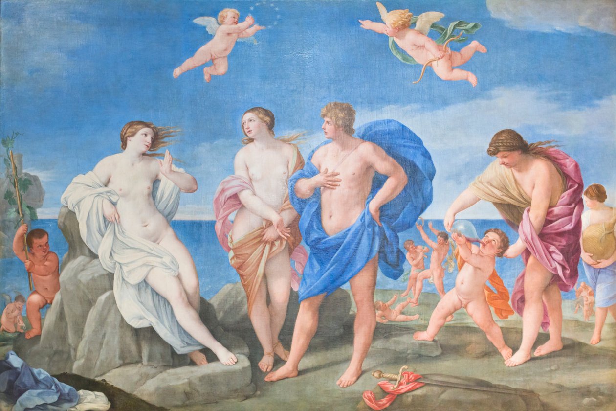 Ariadne och Bacchus (olja på duk) av Guido Reni