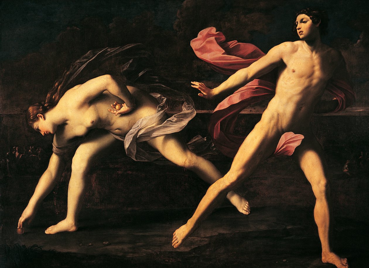 Atalanta och Hippomenes av Guido Reni (1575-1642), olja på duk av Guido Reni