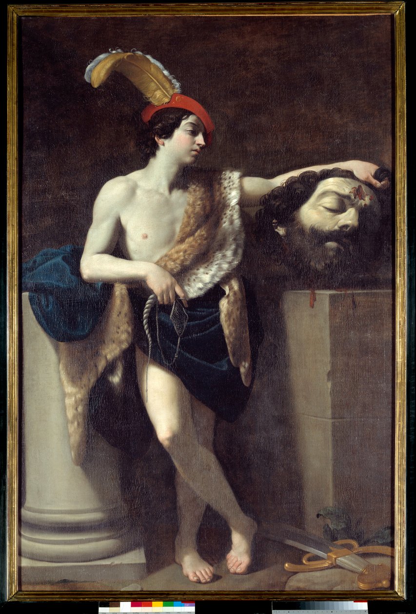 David håller Goliats huvud Målning av Guido Reni dit le Guide (1575-1642) 1606 Sön. 2,37x1,37 m av Guido Reni