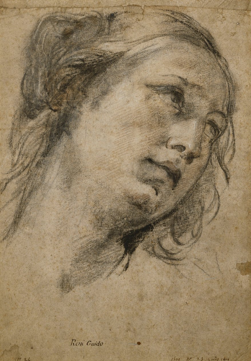 Chef för en kvinna som tittar upp till höger, av Guido Reni