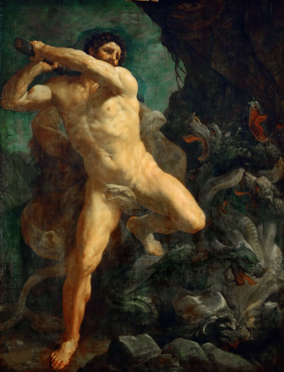 Herkules dödar Lernas Hydra, 1620-1621. av Guido Reni