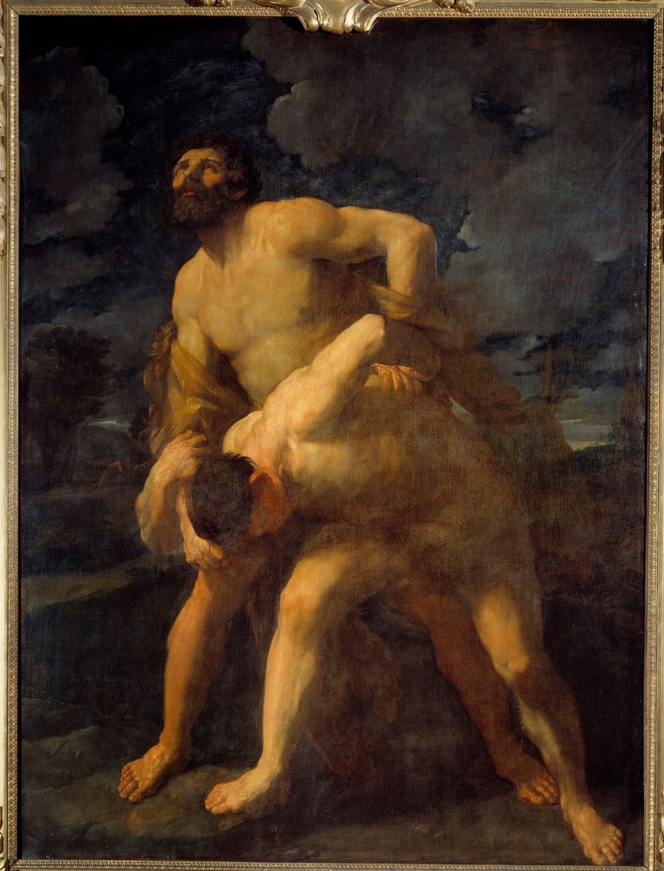 Hercules kämpar med Achelous Hercules däckar den grekiska floden. Målning av Guido Reni dit le Guide (1575-1642) 1620 Sön. 2,61 X 1,92 m av Guido Reni