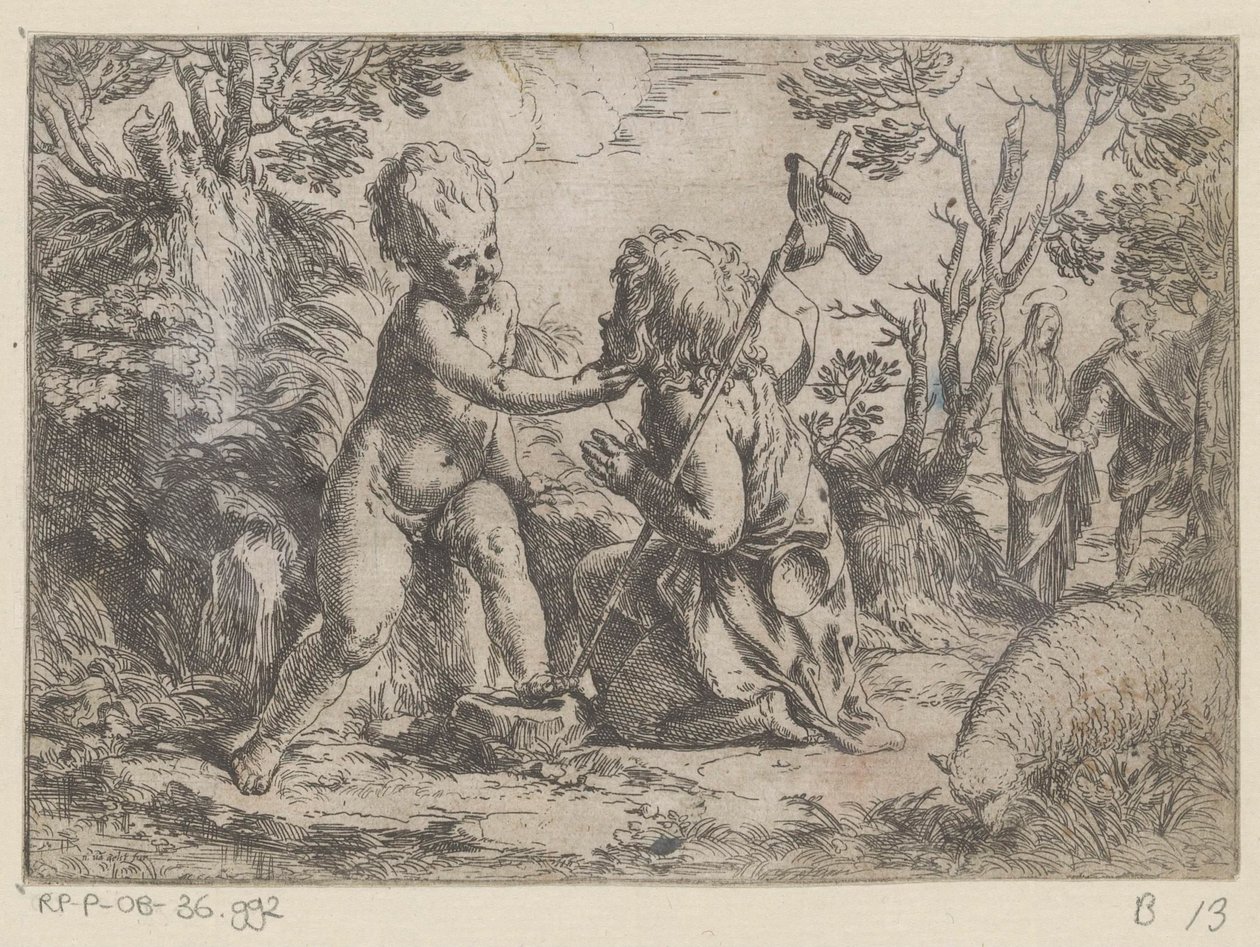 Kristusbarnet och den unge Johannes Döparen av Guido Reni