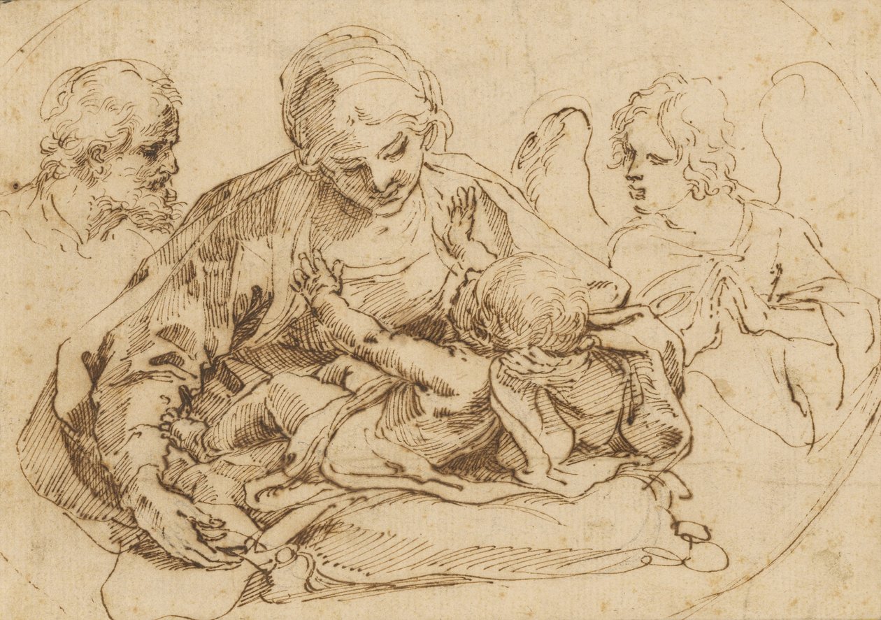 Den heliga familjen med en ängel av Guido Reni