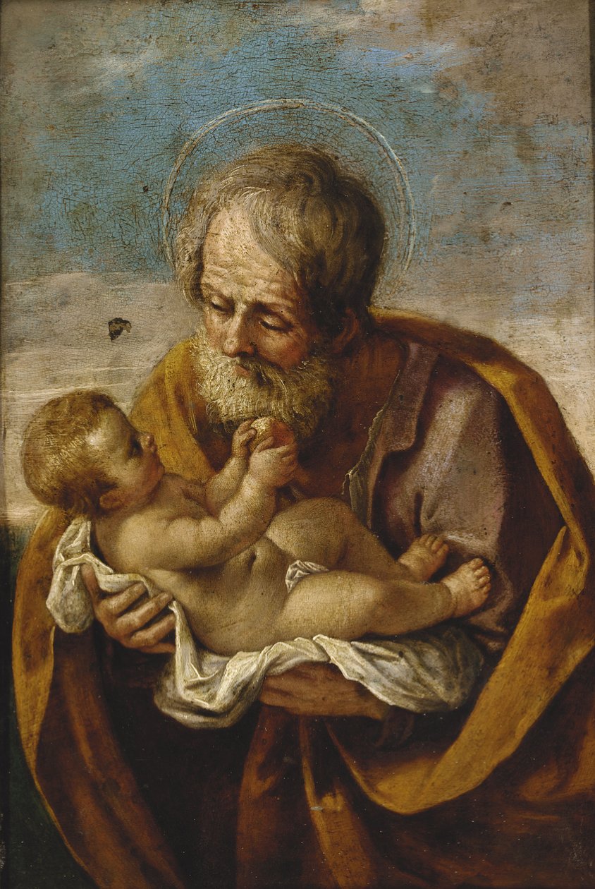 Josef och Kristusbarnet i hans famn av Guido Reni