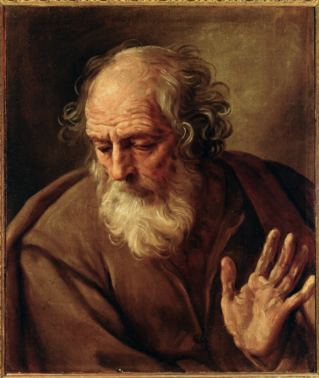 Porträtt av Saint Joseph Målning av Guido Reni dit Guiden (1575-1642) 1640-1642 Olja på duk Dim 65x53 cm Rom, National Gallery of Ancient Art, Palazzo Corsini av Guido Reni